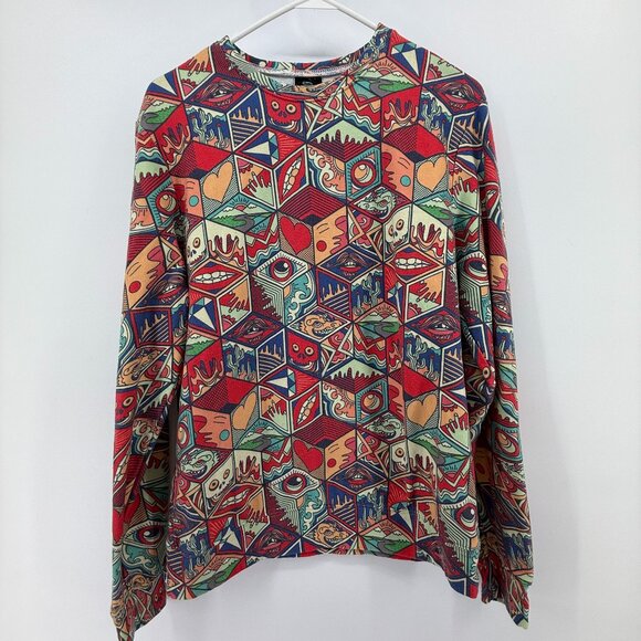 Aloha from Deer Streetwear Funky Colorful Artsy Dragon Sweatshirt Size M - Picture 1 of 12